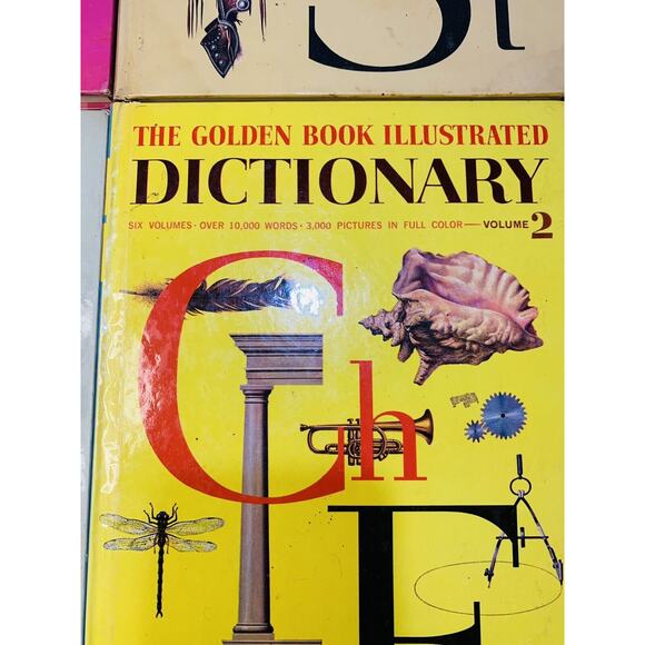Golden Book Illustrated Dictionary Complete Set 1961 Vol 1-6 Hardcover Vintage - Picture 2 of 12